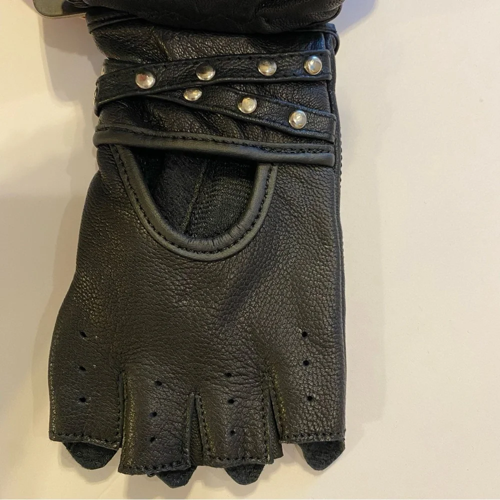 Boltluxe Black Leather Fingerless Gloves - XS - NWT Daniel Smart DS85 Motorcycle